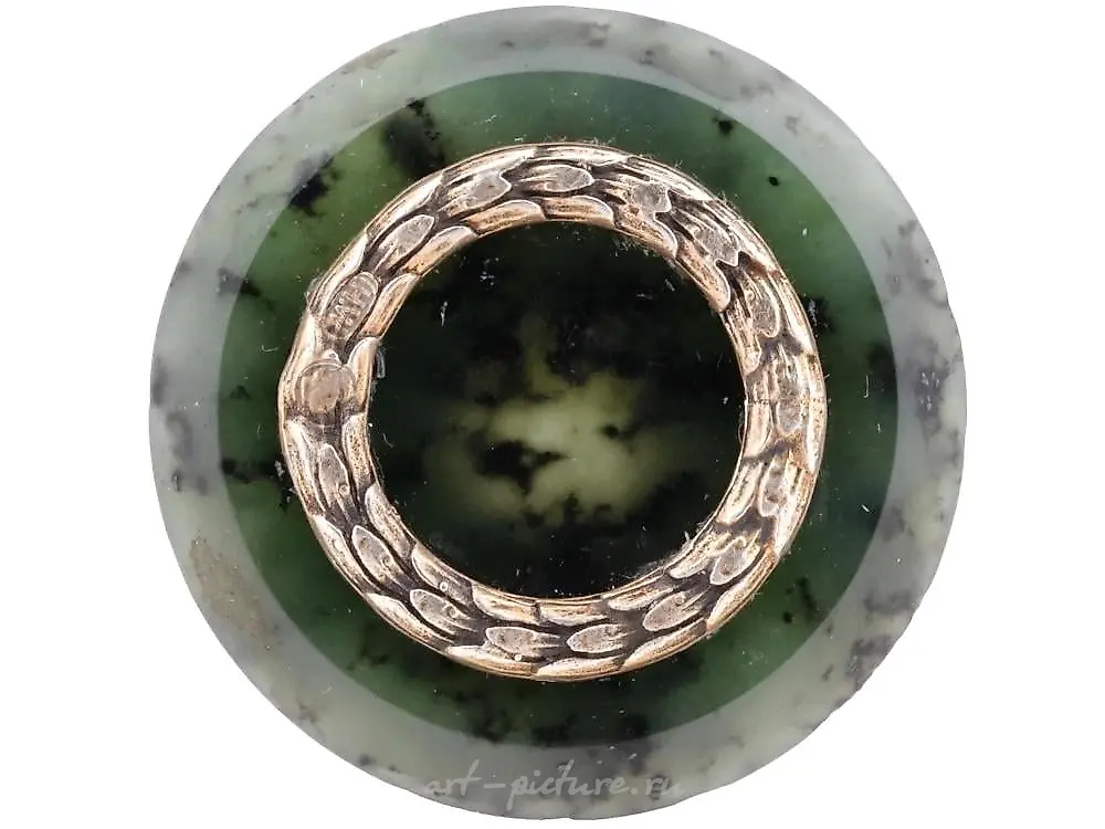 IMPERIAL RUSSIAN GILT SILVER AND CARVED JADE SEAL — photo 9