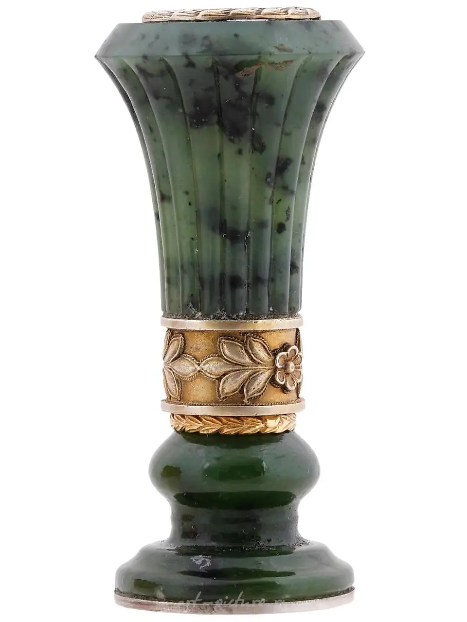 IMPERIAL RUSSIAN GILT SILVER AND CARVED JADE SEAL — photo 10