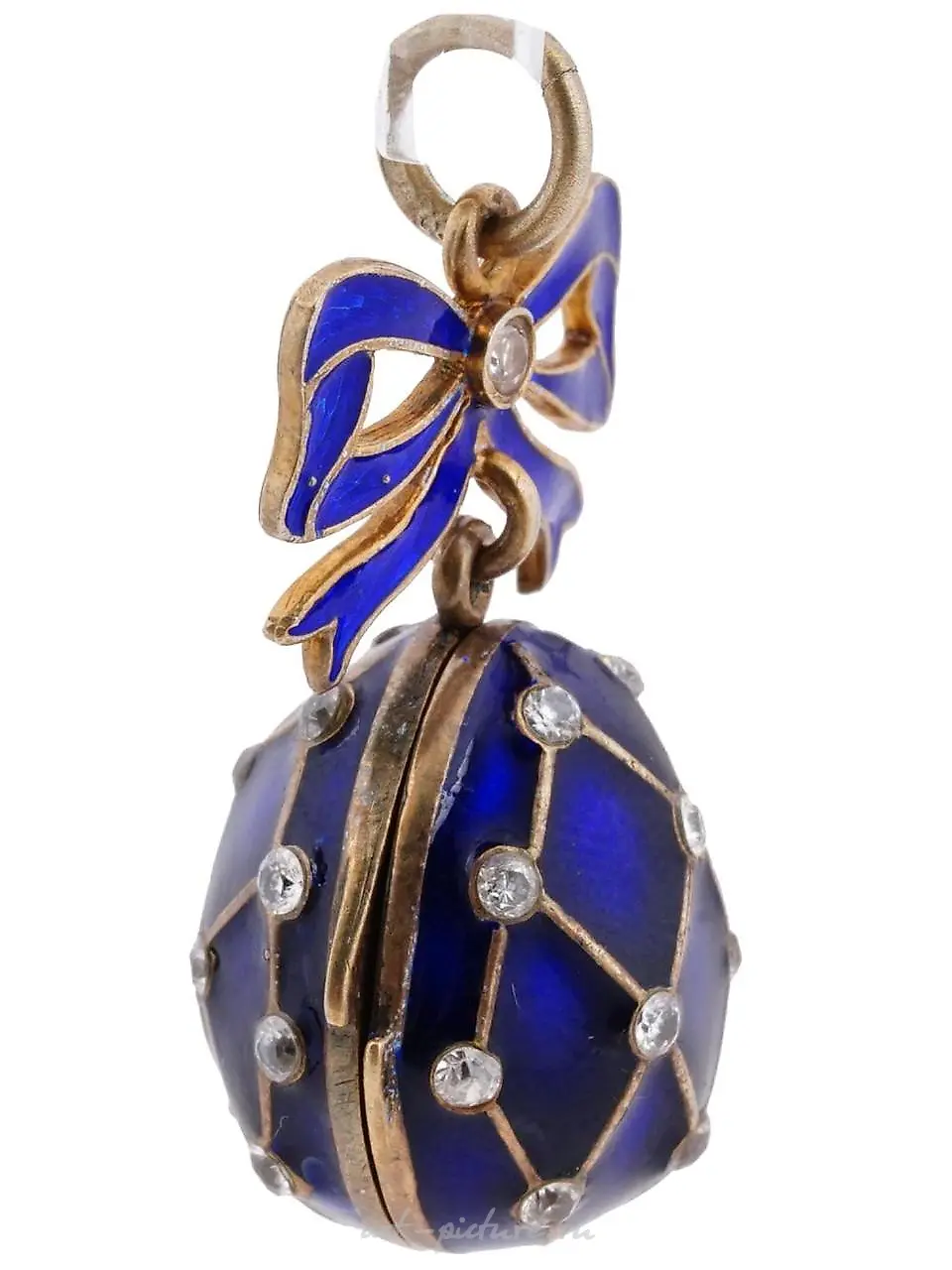RUSSIAN 84 SILVER ENAMEL DIAMOND LOCKET PENDANT — photo 8