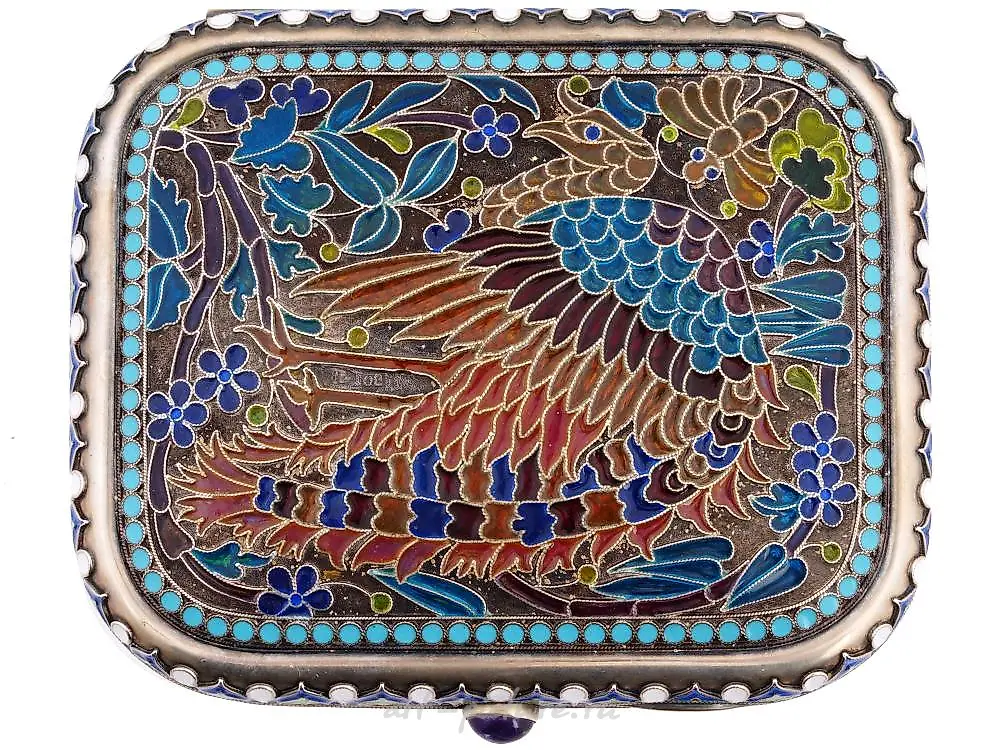 RUSSIAN PLIQUE-A-JOUR SILVER CIGARETTE CASE — photo 4