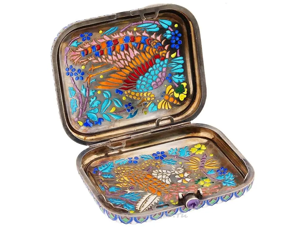 RUSSIAN PLIQUE-A-JOUR SILVER CIGARETTE CASE — photo 2