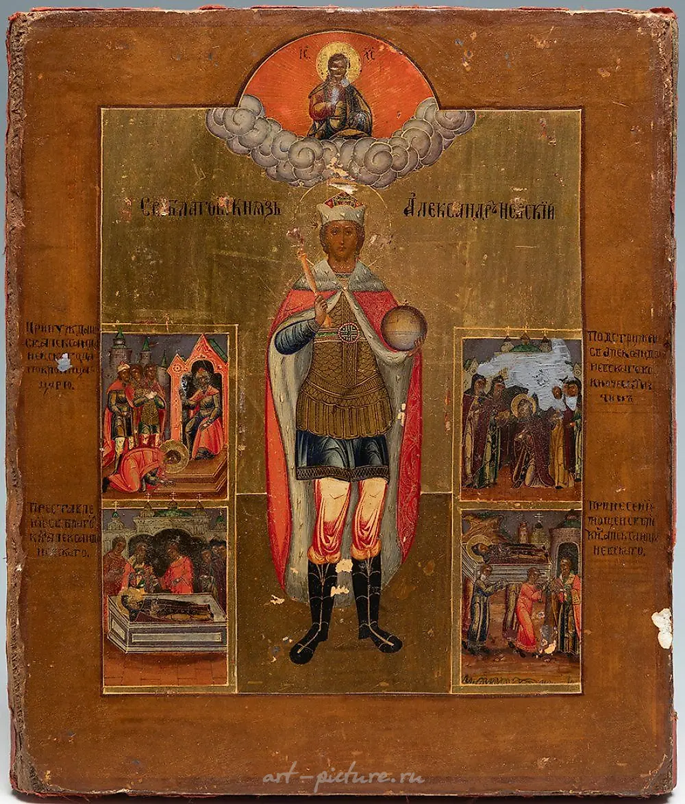 Russian icon of the 19th century. "St. Alexander Nevsky." Ok... — photo 5