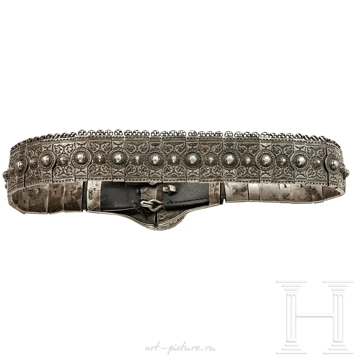 Heavy silver and niello belt, Russia, Tiflis, late... — photo 2