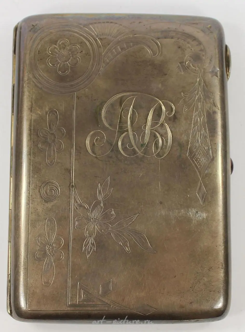Russian Silver (84 Zolotnik - 0.875) Cigarette Case with Gar... — photo 3