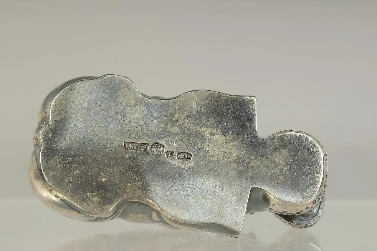 A GOOD RUSSIAN SILVER HIPPO 3 inches long. — photo 3