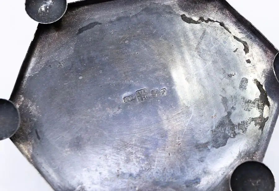A late 19th Century Russian 84 Standard silver spoon with two... — photo 3