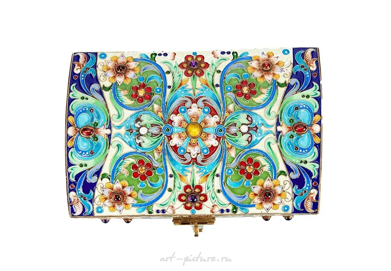 A SILVER GILT, CLOISONNE ENAMEL AND JEWELLED RUSSIAN STYLE C... — photo 4