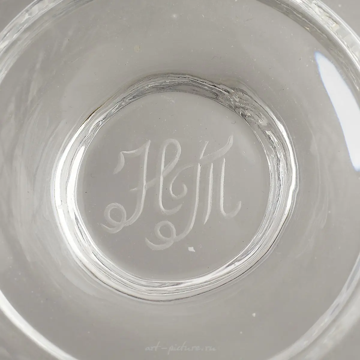 Russian Art Deco Sterling Tazza with Crystal Insert — photo 4