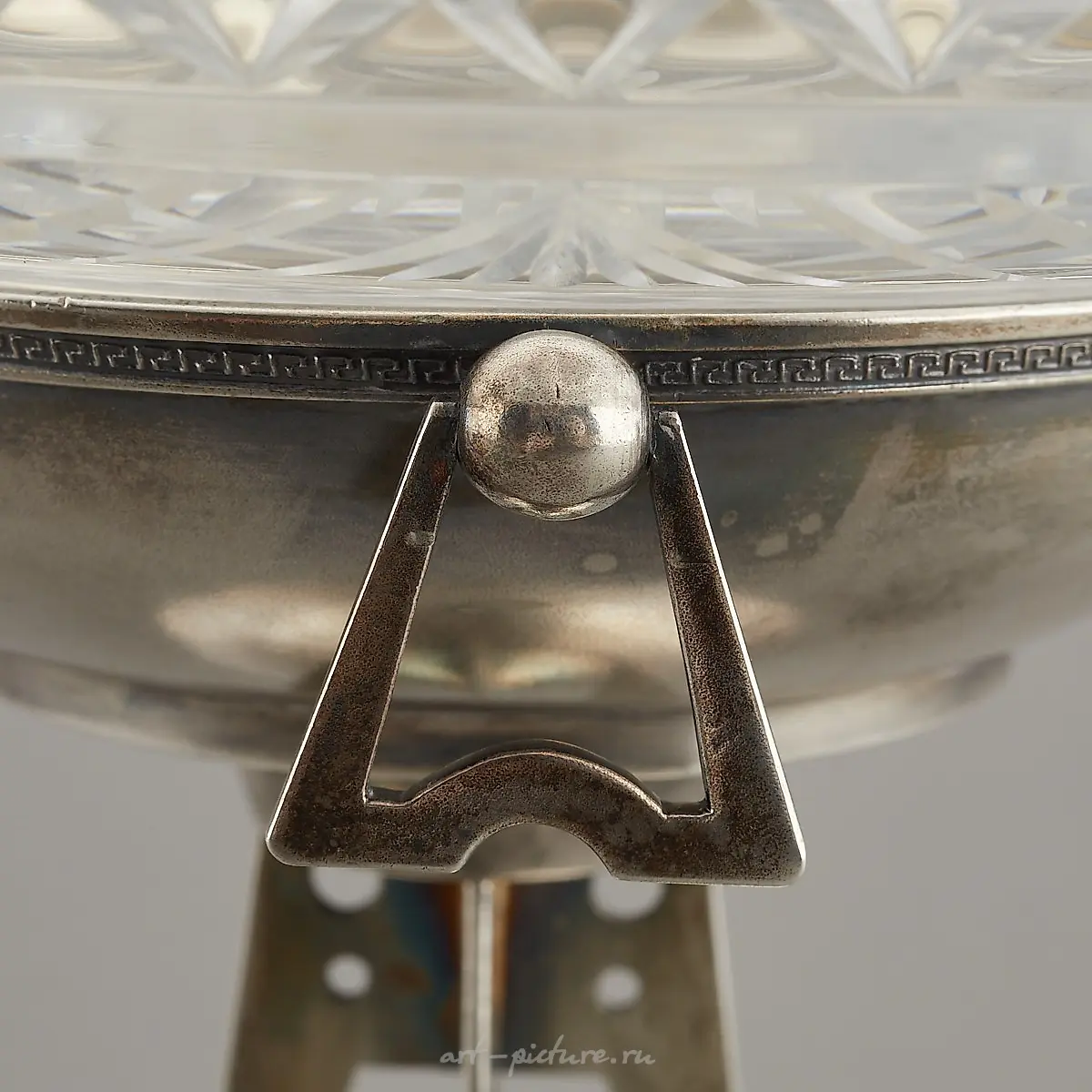 Russian Art Deco Sterling Tazza with Crystal Insert — photo 6