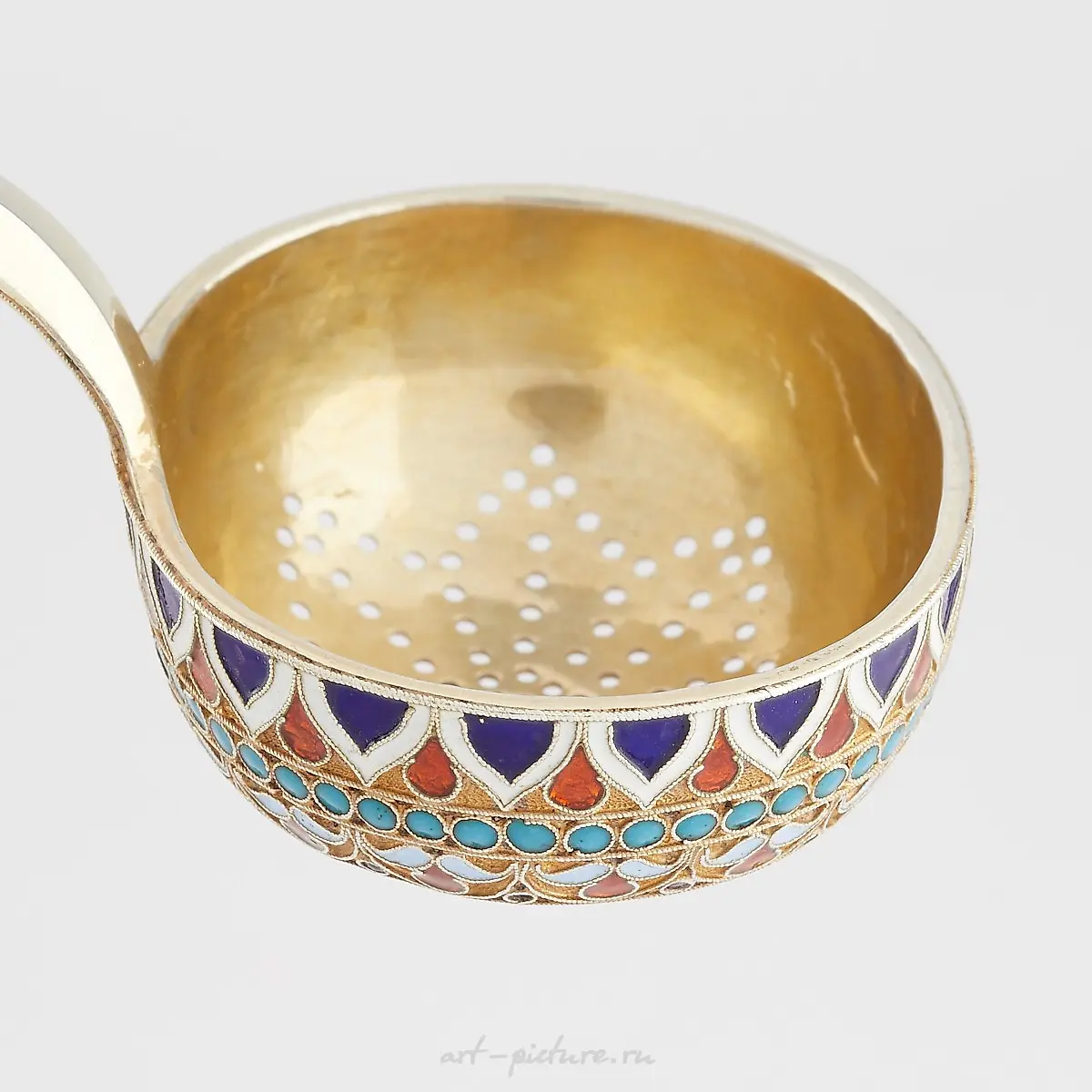 3 Pcs Russian Enamel Silver Tea Set — photo 11