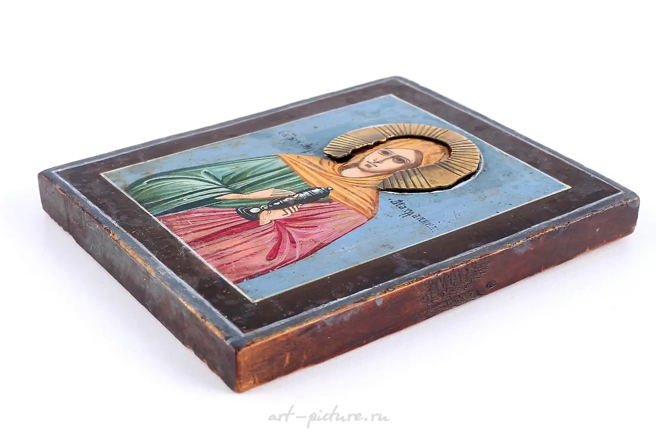 Russian icon of Saint Mary Magdalene with 84 zolotniki silver ha... — photo 2