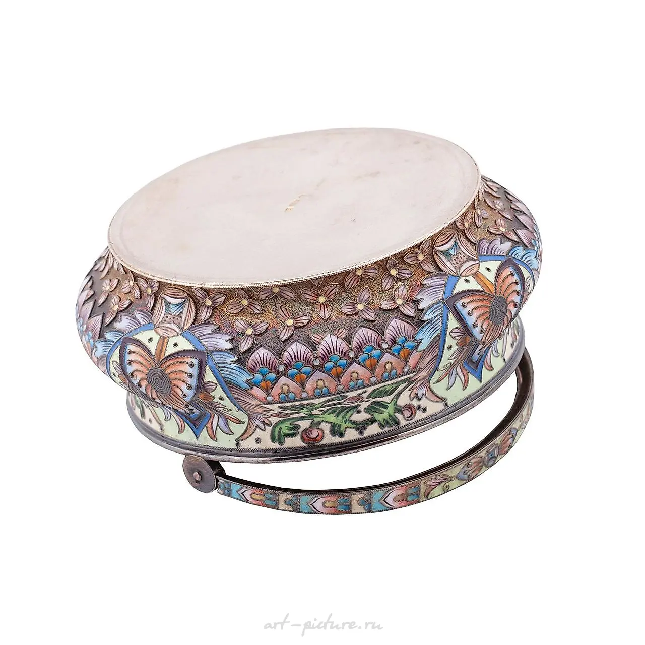 A Russian silver-gilt and cloisonné enamel vase from the 6th Artel. — photo 3