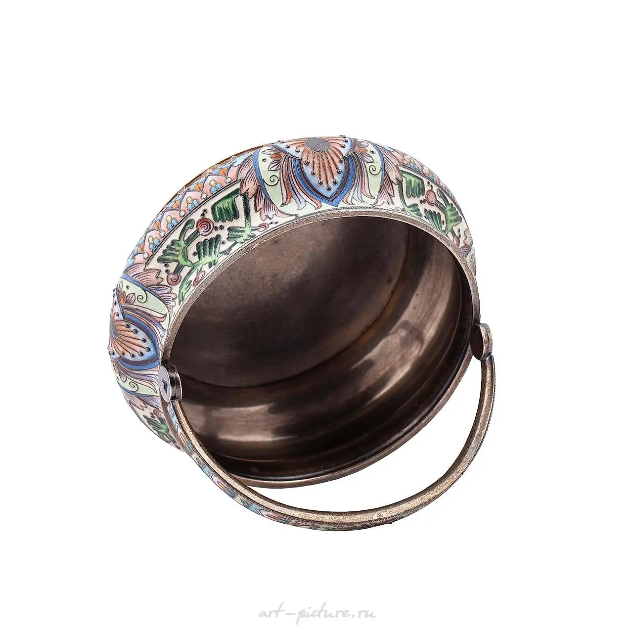 A Russian silver-gilt and cloisonné enamel vase from the 6th Artel. — photo 5