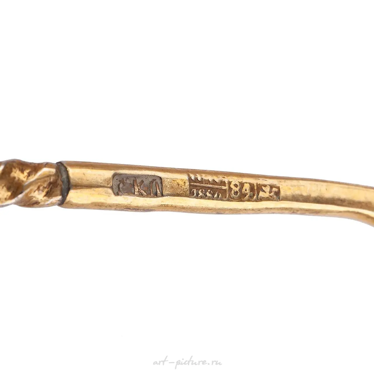 A Russian silver and niello tea spoon set with various designs. — photo 5
