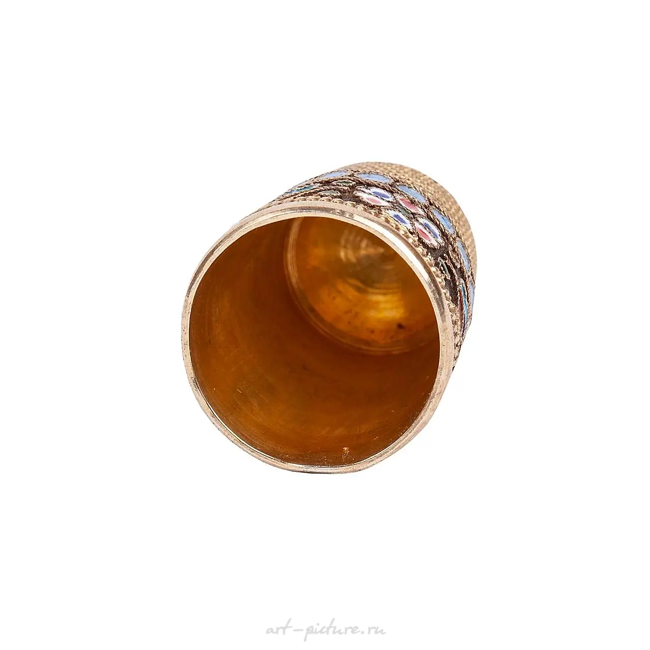 A Russian Imperial Silver Cloisonne enamel thimble — photo 3