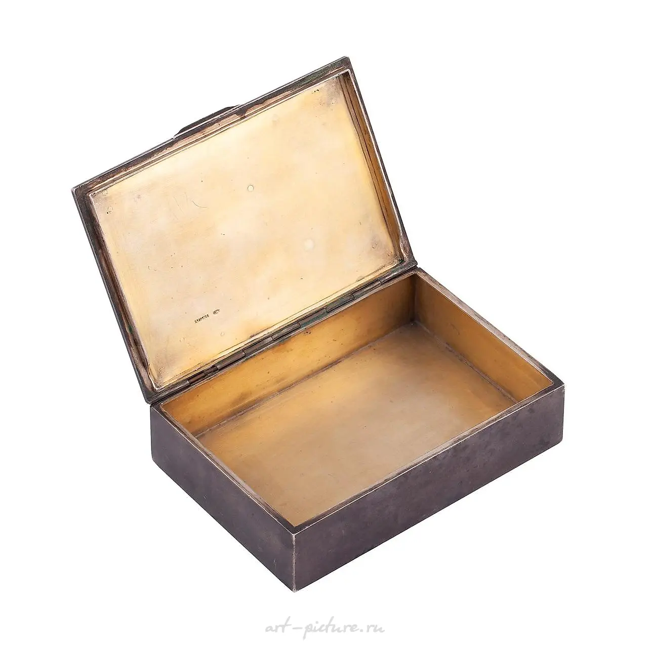 A Russian silver cigar box with cast Navy patch emblems, E.C... — photo 4