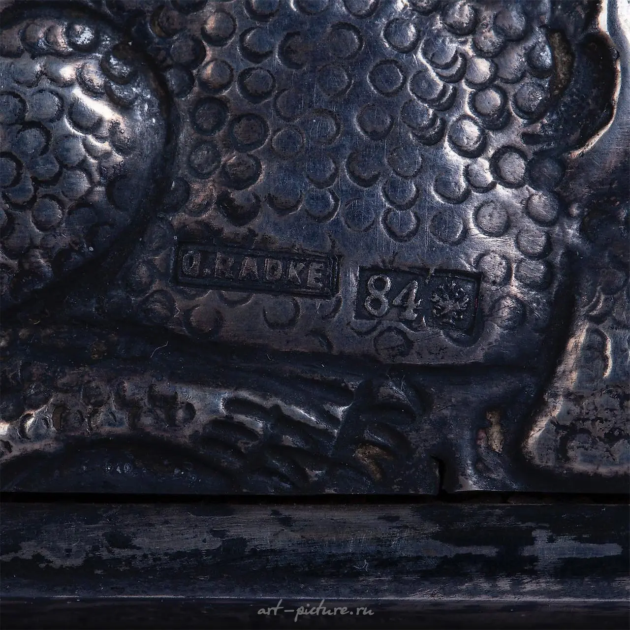 A Russian wood icon in silver riza "St. George and the Dragon..." — photo 2