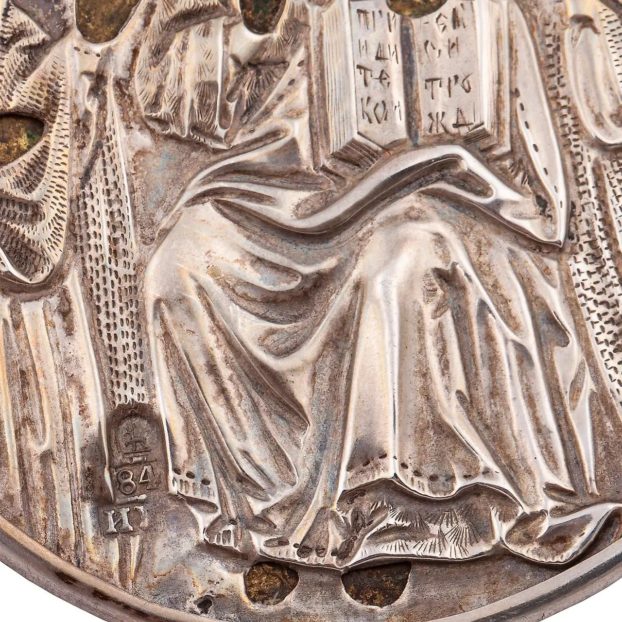 A Russian travel icon in silver riza with Deesis and Saint M... — photo 2