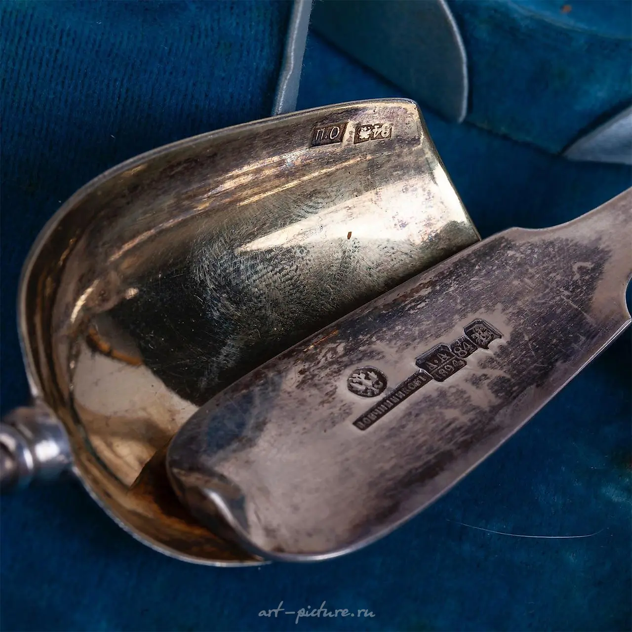 P. Ovchinnikov complete Russian silver-gilt tea set — photo 6