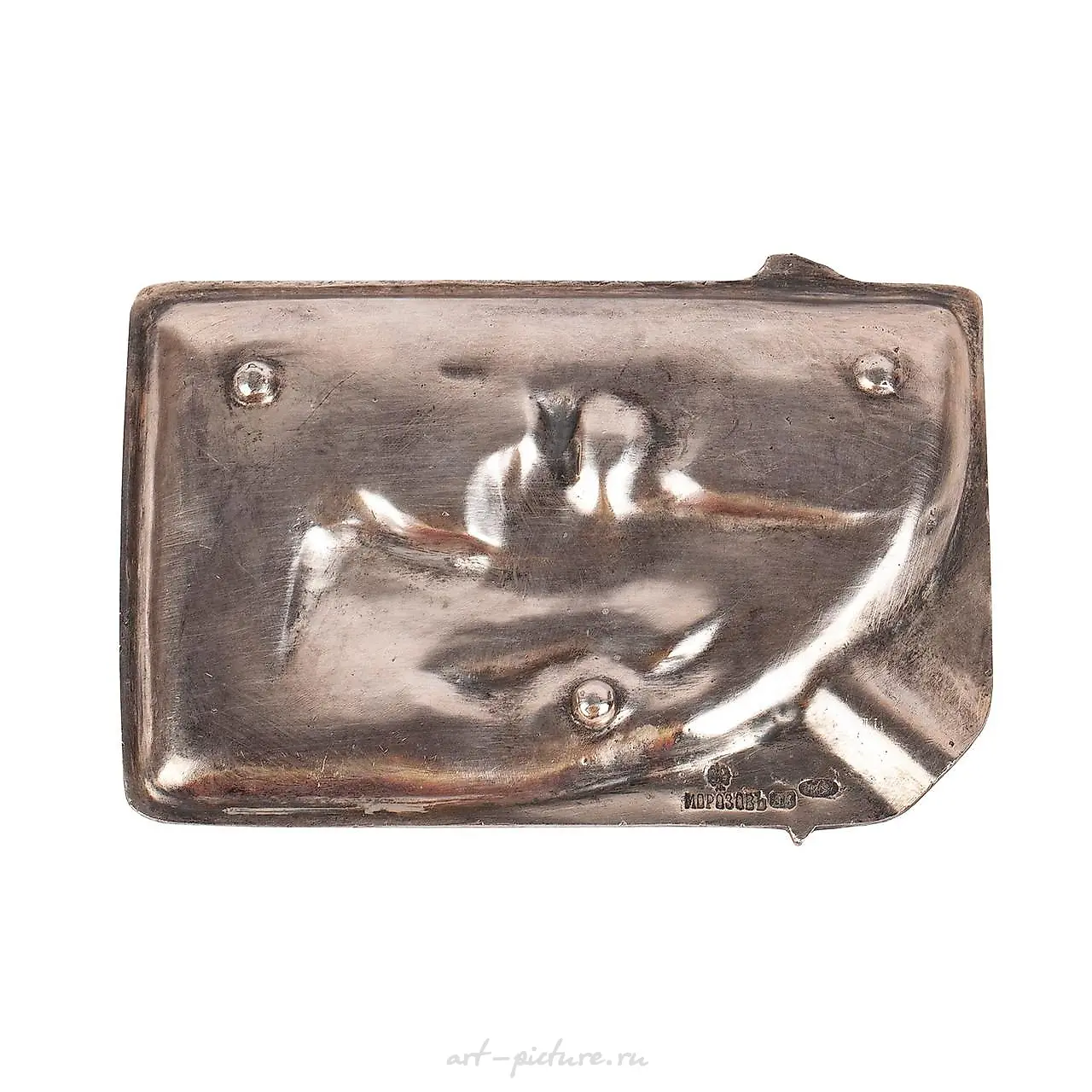 A Russian commemorative cast silver ashtray by Morozov — photo 3