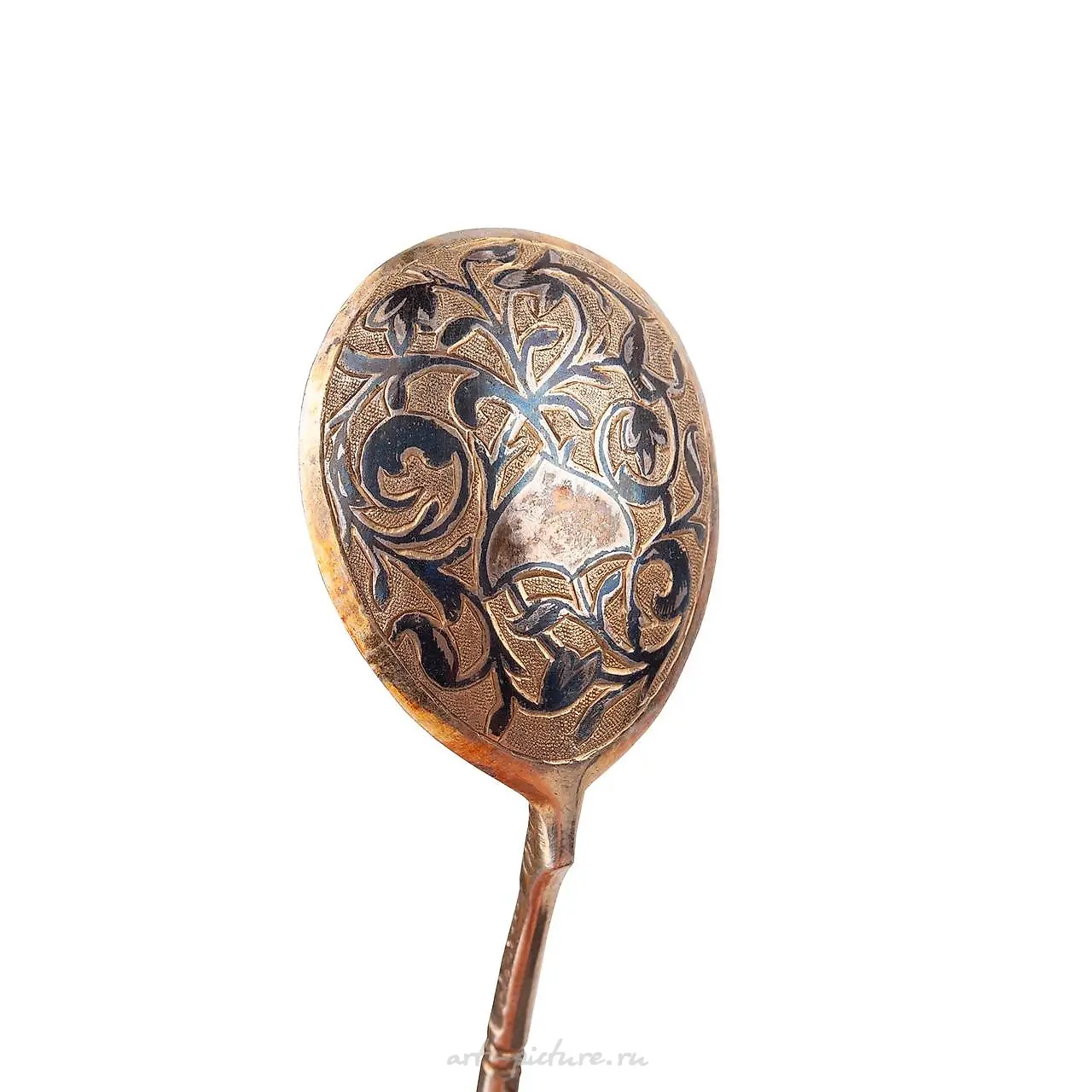 A Russian silver-gilt and niello tea spoons set (12 pc) — photo 2