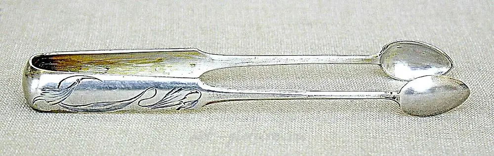 Russian art nouveau gilt sterling silver 84 engraved sugar t...