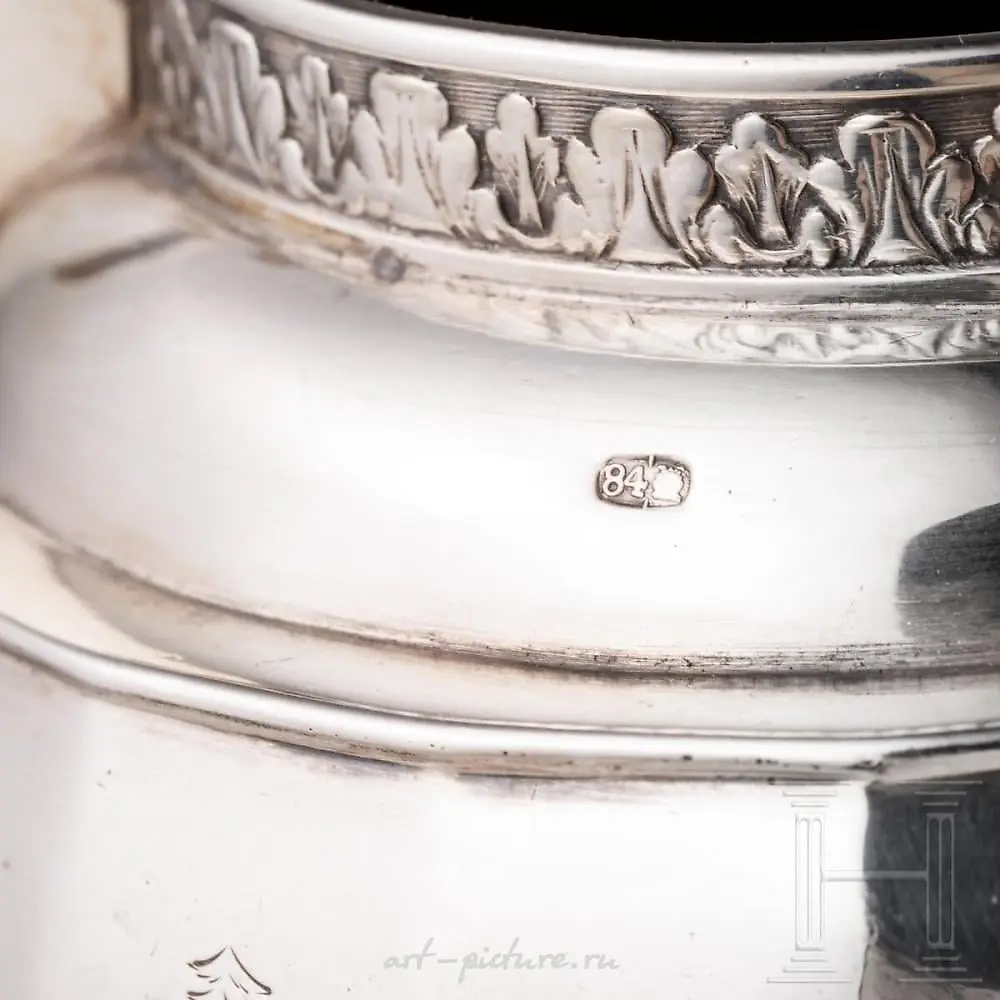 A Russian three-piece silver tea set, Riga, Master EB, 1864 ... — photo 11