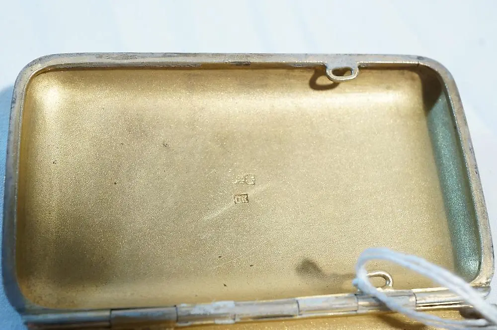 An antique Russian silver & Niello cigarette case having all... — photo 4