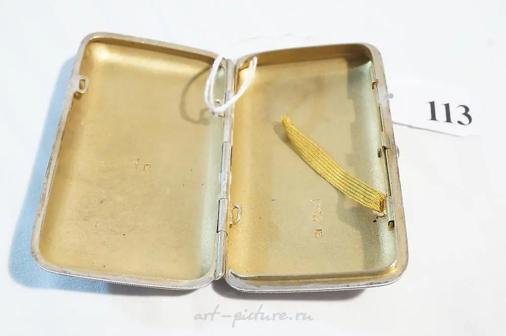 An antique Russian silver & Niello cigarette case having all... — photo 5