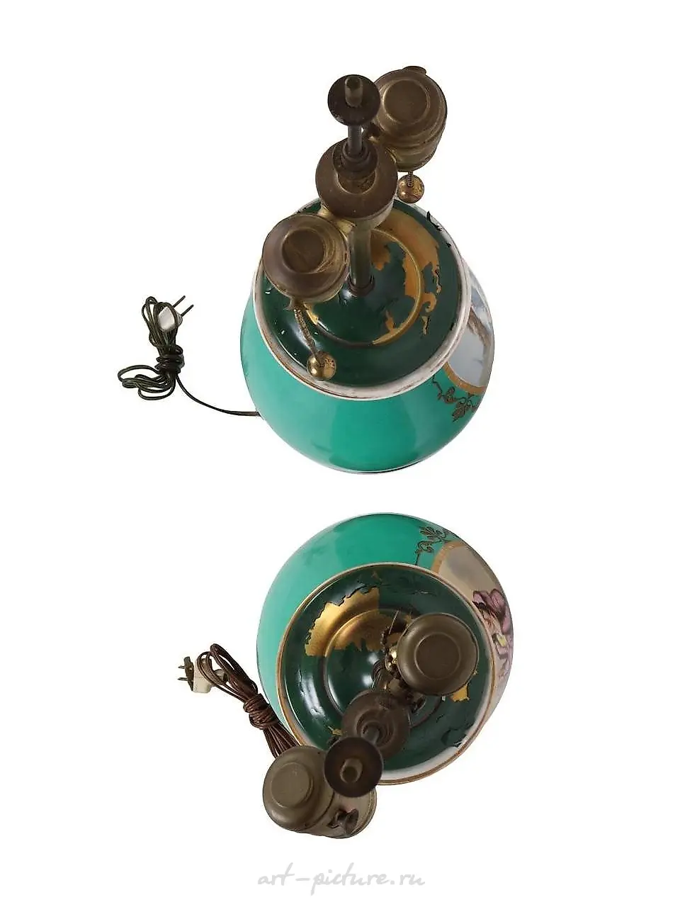 ANTIQUE PORCELAIN VIENNA STYLE TABLE LAMPS, 1900 — photo 9