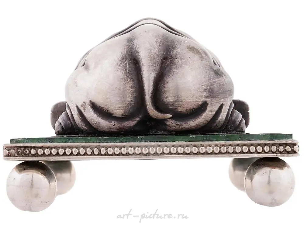 Russian silver figurine of a pig with ruby eyes — photo 5