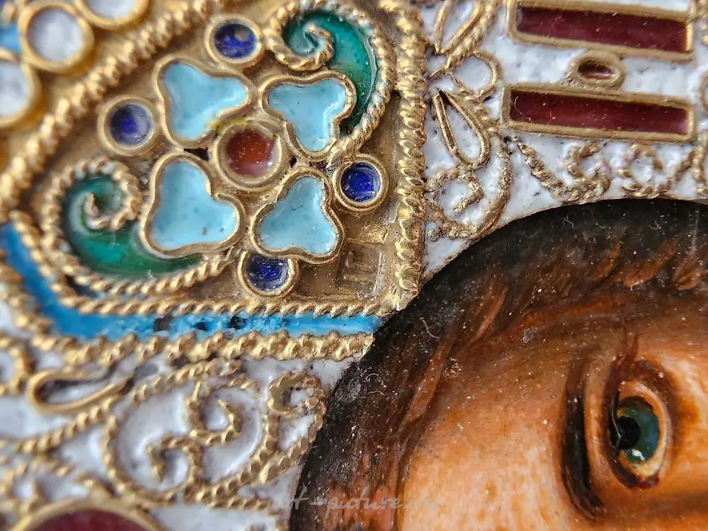 Антикварная русская икона Христос Пантократор 19 век — фото 11