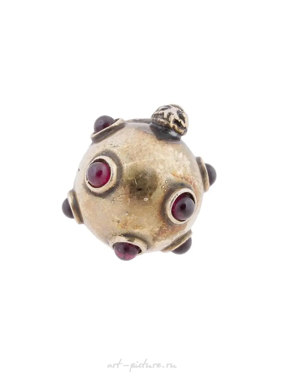 RUSSIAN 88 SILVER RUBY FIGURAL SNAKE EGG PENDANT — photo 6