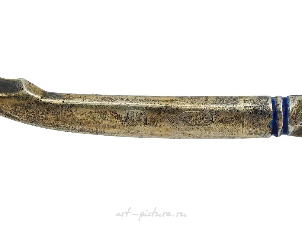 PAIR OF RUSSIAN SILVER AND CLOISONNE ENAMEL SPOON — photo 3