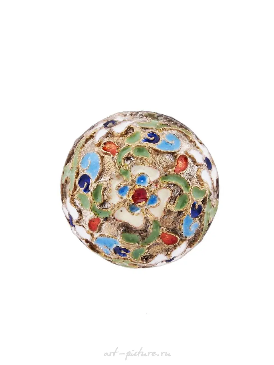 RUSSIAN SILVER GILT CLOISONNE ENAMEL EGG PENDANT — photo 5