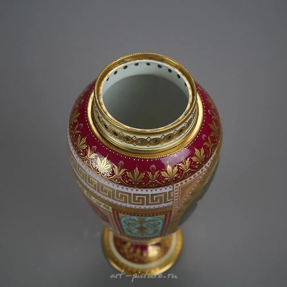 Старинная австрийская фарфоровая урна Royal Vienna, около 1890 года — фото 6
