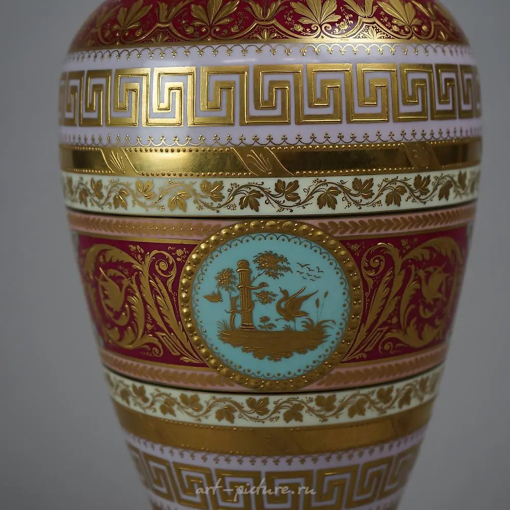 Старинная австрийская фарфоровая урна Royal Vienna, около 1890 года — фото 3