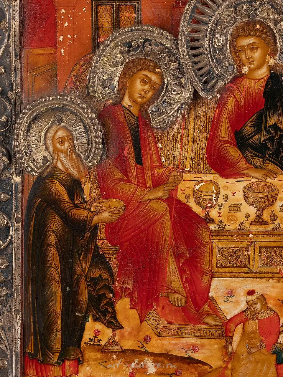 A VERY FINE ICON SHOWING THE OLD TESTAMENT TRINITY WITH A S — photo 4