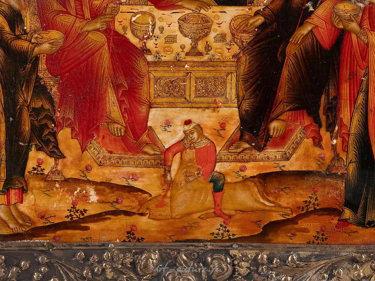 A VERY FINE ICON SHOWING THE OLD TESTAMENT TRINITY WITH A S — photo 2
