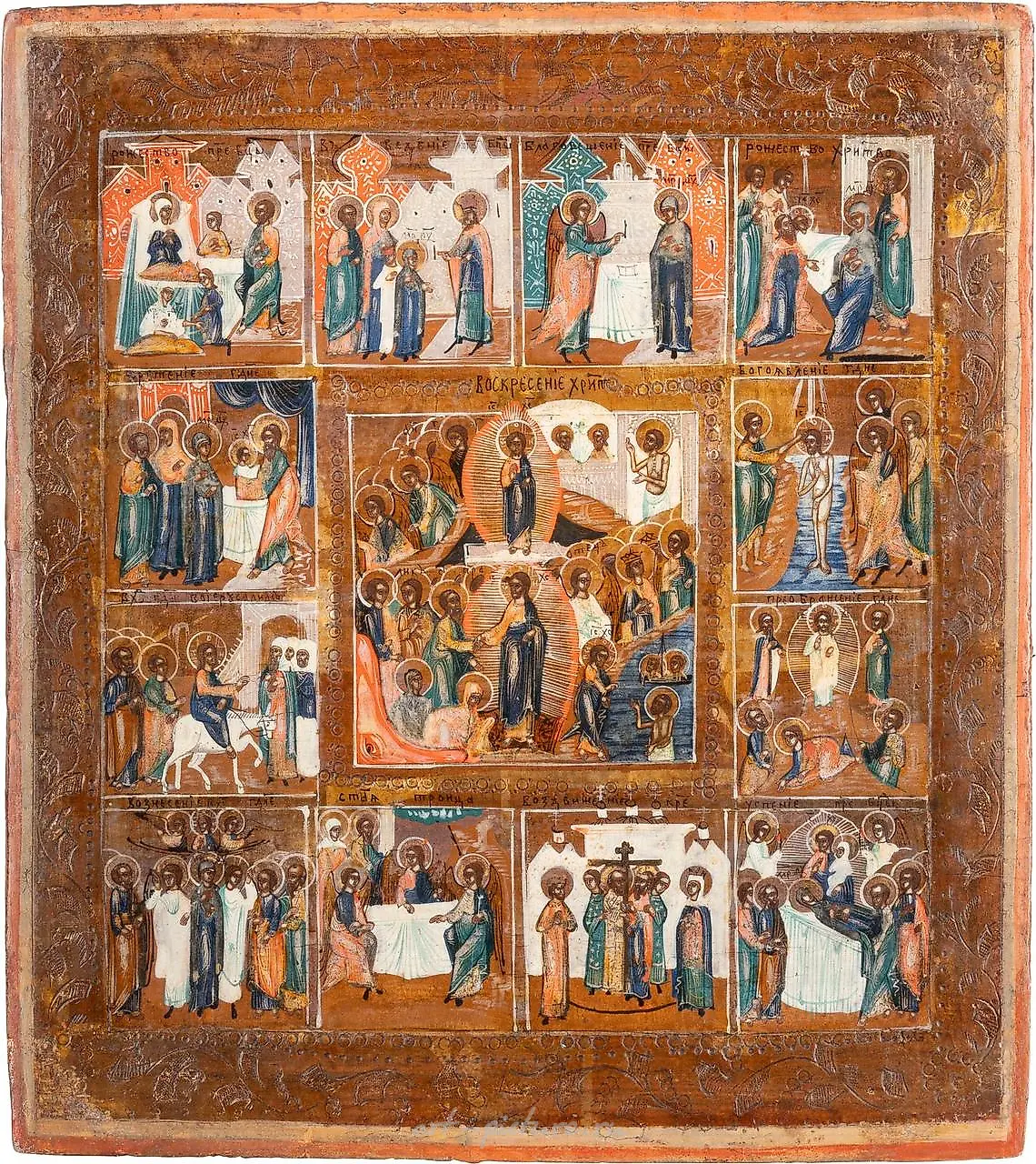 TWO FEAST DAY ICONS Russian, late 19th century Tempera on wood — photo 3