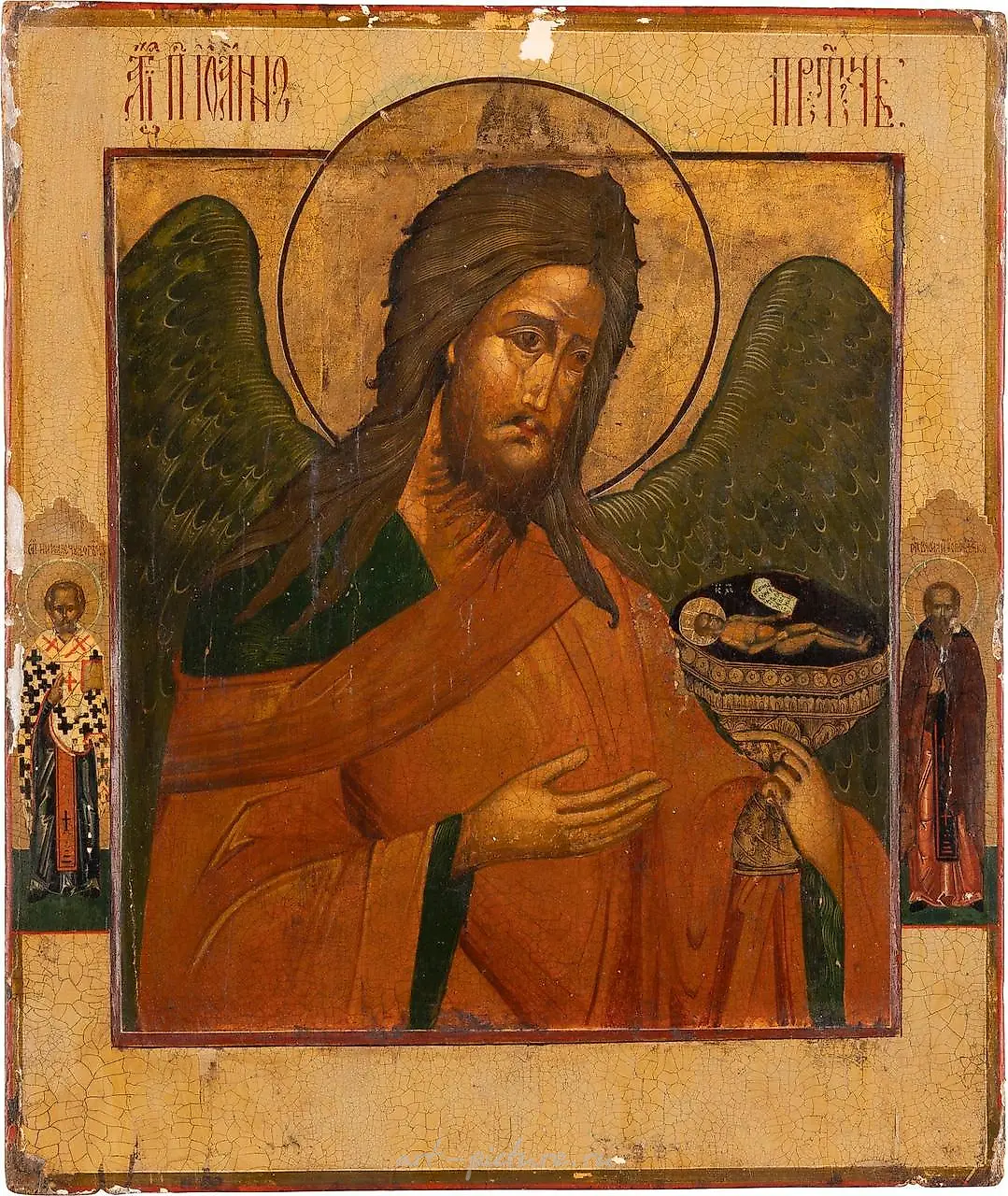 AN ICON SHOWING ST. JOHN THE FORERUNNER FROM A DEISIS WITH — photo 2