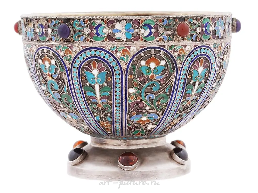 RUSSIAN 88 GILT SILVER ENAMEL BEAKER CUP — photo 4