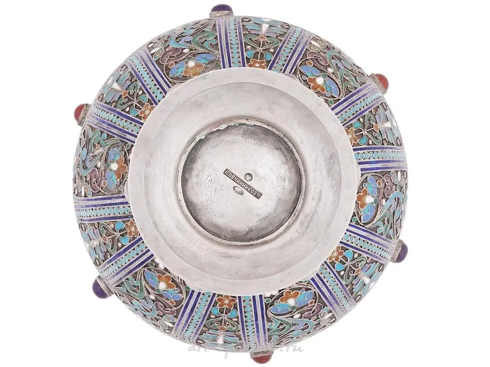 RUSSIAN 88 GILT SILVER ENAMEL BEAKER CUP — photo 3
