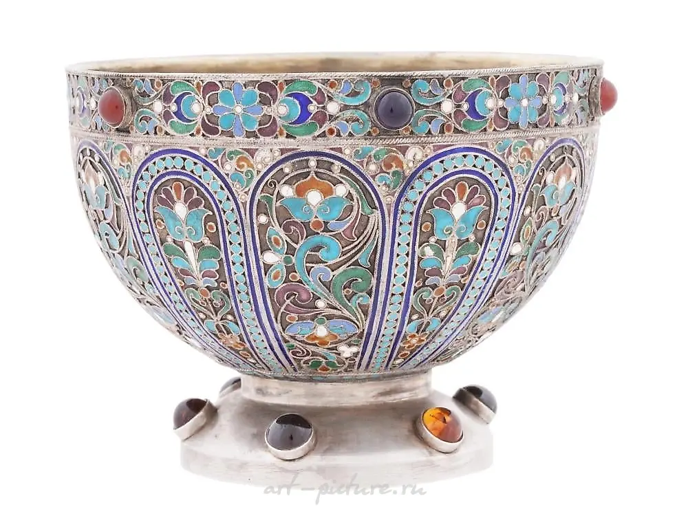 RUSSIAN 88 GILT SILVER ENAMEL BEAKER CUP — photo 7