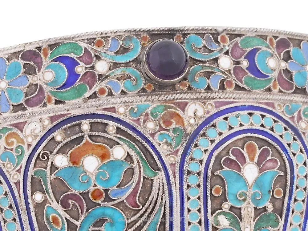 RUSSIAN 88 GILT SILVER ENAMEL BEAKER CUP — photo 6