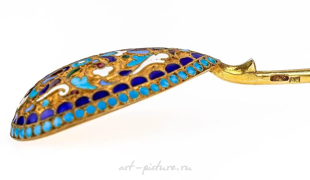 Russian Silver & Enamel Spoon — photo 4
