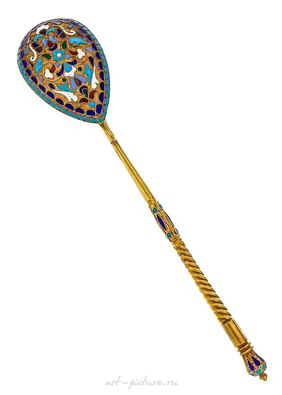 Russian Silver & Enamel Spoon — photo 2