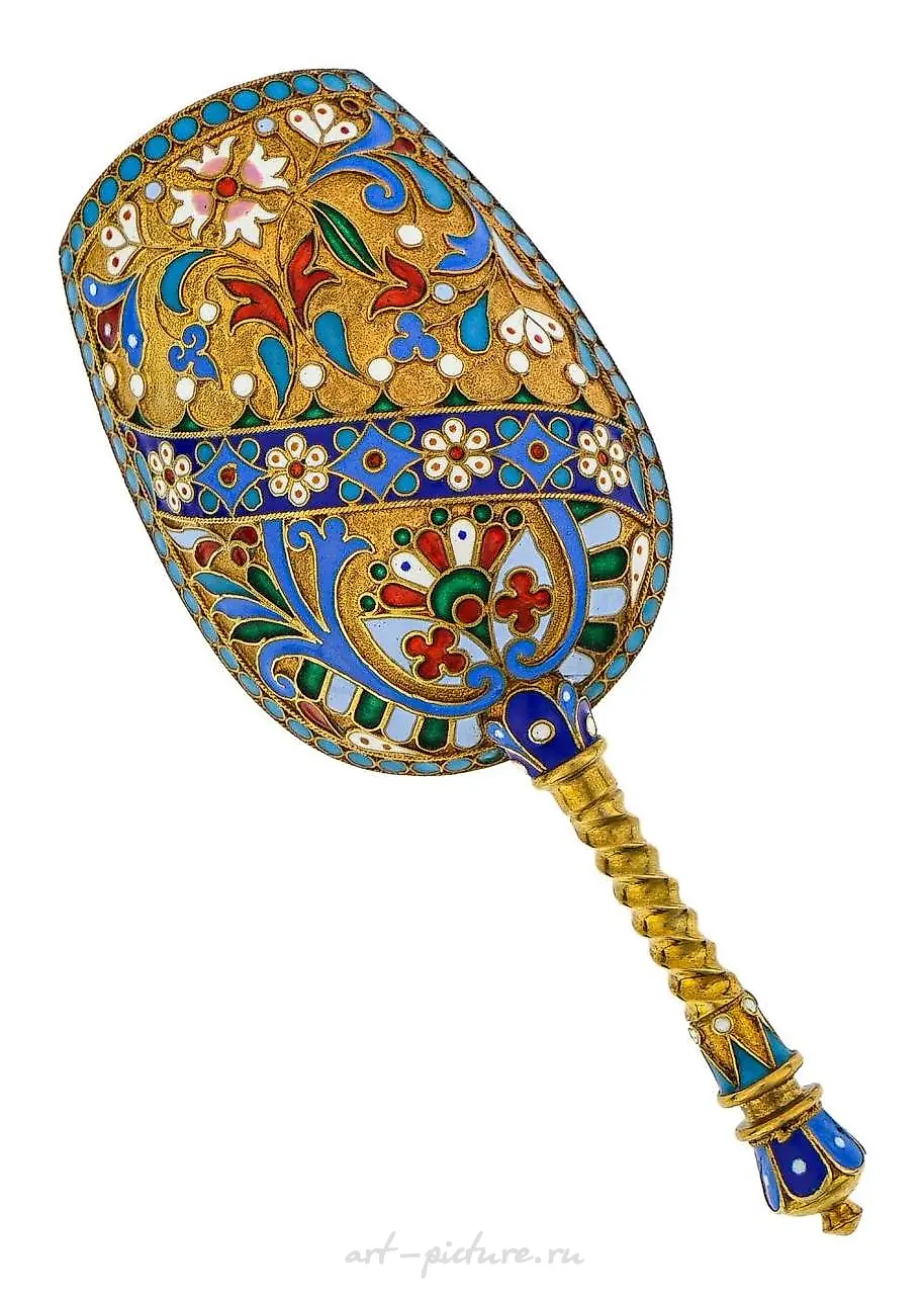 Русская серебряная лопата с эмалью