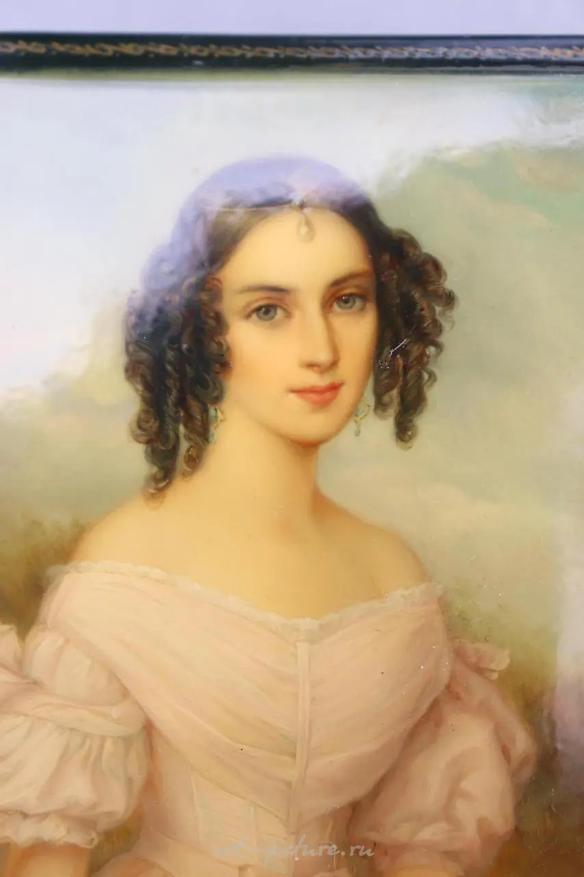 Наталья Пушкина-Гончарова (1812-1863), русская лаковая миниатюра Федоскино — фото 12