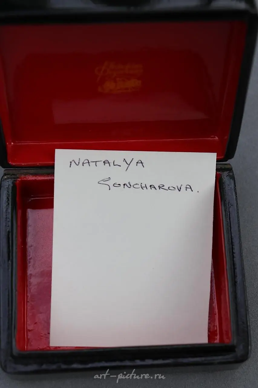 Наталья Пушкина-Гончарова (1812-1863), русская лаковая миниатюра Федоскино — фото 6